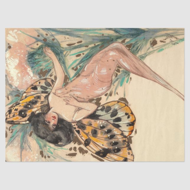 Jugendstil-Feen im Art Déco Stil der 20er Jahre Seidenpapier (Vorderseite)