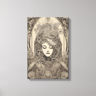 Jugendstil Female Porträt Kunstvoll wandern im Val Leinwanddruck