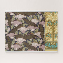 Jugendstil-Fledermäuse und Campanulas blühende Tex