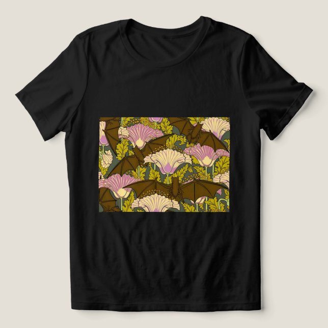 Jugendstil-Fleet und Blume Tri-Blend Shirt (Design Vorderseite)