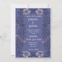 Jugendstil floral - Hochzeitseinladung