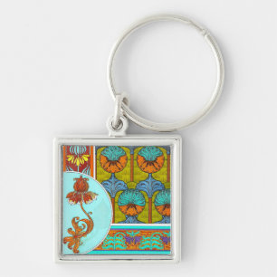 Jugendstil florale Vintage Blume viktorianisch Schlüsselanhänger