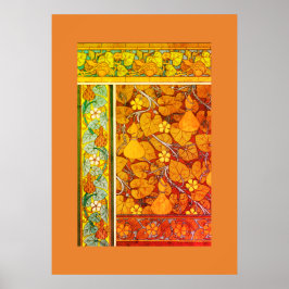 Jugendstil floraler Gourmet Vintager Fall Poster