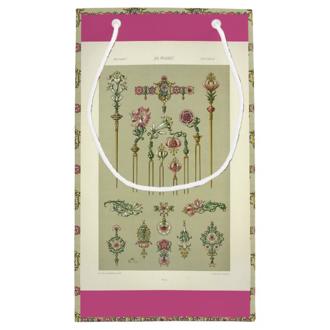 Jugendstil floraler Haarnadeln Viktorianischer Sch Kleine Geschenktüte (Rückseite)
