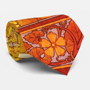 Jugendstil florales Gourmet elegantes fallorange g Krawatte