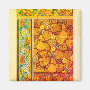 Jugendstil florales Gourmet elegantes fallorange g Magnet