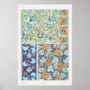 Jugendstil florales Gourmet Vintage Textilkunst Poster