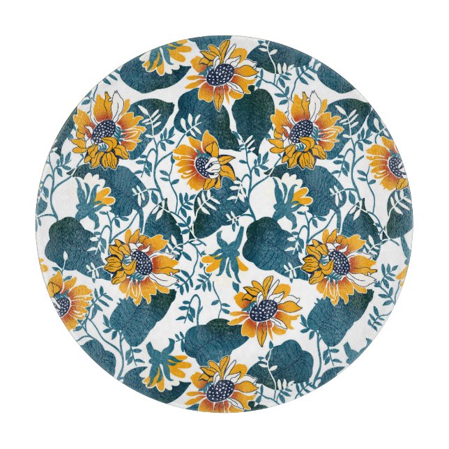 Jugendstil, florales Muster. Schneidebrett (Vorderseite)