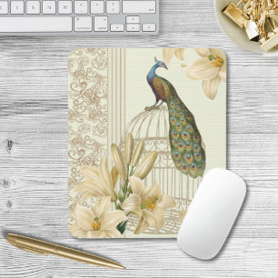 Jugendstil französische Lilie Vintage-Vogelkäfig P Mousepad