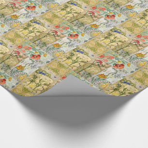 Jugendstil Französische Mohnblumen Geschenkpapier