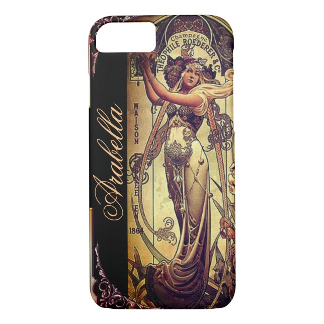 Jugendstil Frau elegante Werbung Scharnier Case-Mate iPhone Hülle (Rückseite)