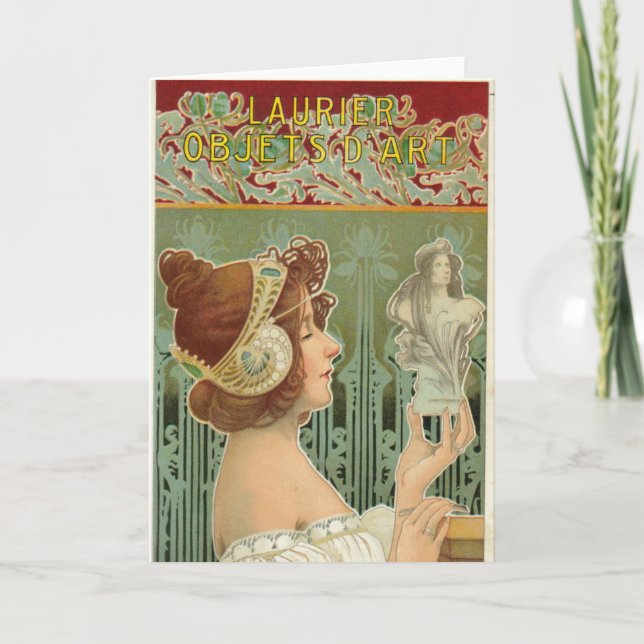 Jugendstil-Frau Französisch Art henri livemont Karte (Vorderseite)