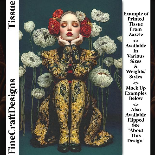 Jugendstil Frauenportrait DQ3R Decoupage Seidenpapier (Von Creator hochgeladen)