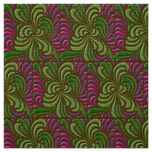 Jugendstil-Freie Wirbel - Grün und Magenta Stoff