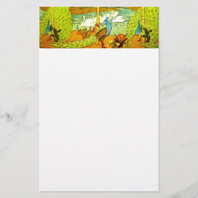 Jugendstil-Friedhöfe und Schwäne Briefpapier (Vorderseite)