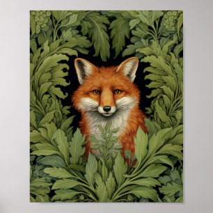 Jugendstil-Fuchs im Wald Poster