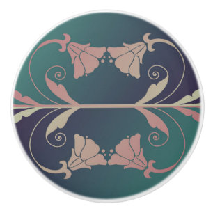Jugendstil-Fuschia-Blume Keramikknauf
