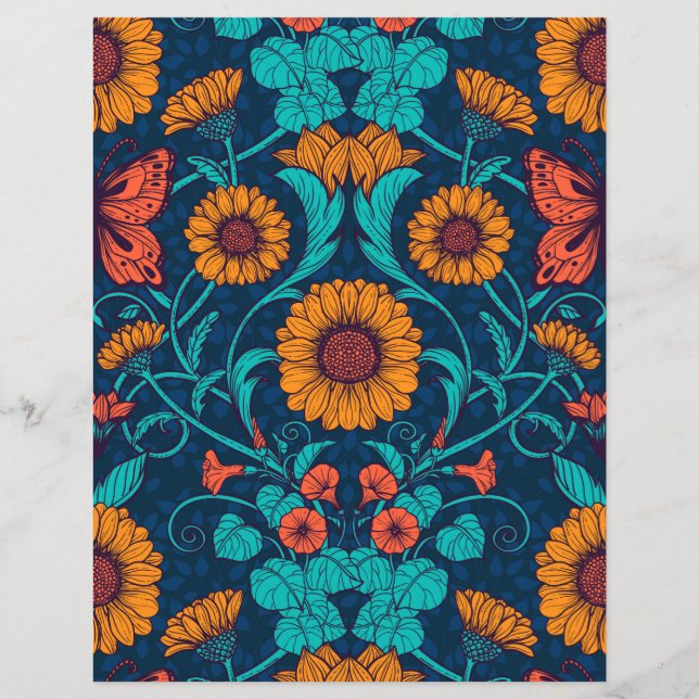 Jugendstil-Gänge in blau und gelb (Vorderseite)