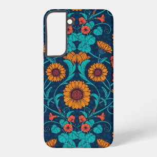 Jugendstil-Gänge in blau und gelb Samsung Galaxy Hülle