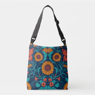 Jugendstil-Gänge in blau und gelb Tragetaschen Mit Langen Trägern