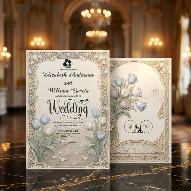 Jugendstil-Gartenanwesen-Hochzeit Einladung (Von Creator hochgeladen)