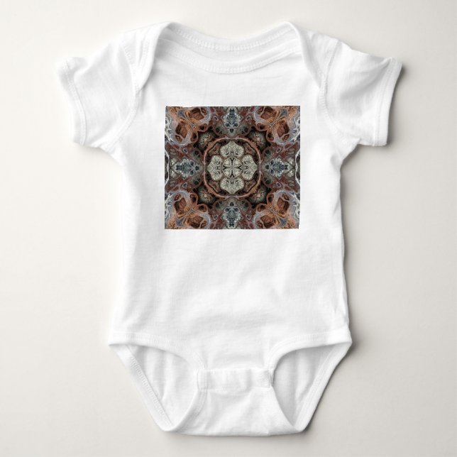 Jugendstil geometrisch Vintages Muster Baby Strampler (Vorderseite)