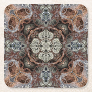 Jugendstil geometrisch Vintages Muster Rechteckiger Pappuntersetzer