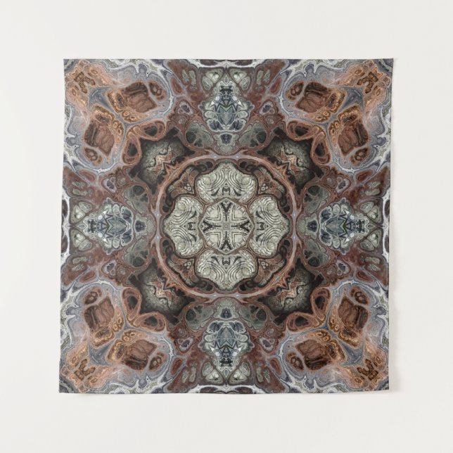 Jugendstil geometrisch Vintages Muster Wandteppich (Vorderseite)