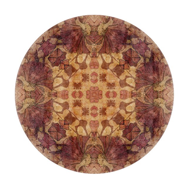 Jugendstil geometrisch, Ziermuster. Schneidebrett (Vorderseite)
