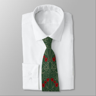 Jugendstil geometrische Mohnblumen und geschwungen Krawatte