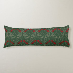 Jugendstil Geometrische Mohnblumen und geschwungen Seitenschläferkissen