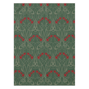 Jugendstil Geometrische Mohnblumen und geschwungen Tischdecke