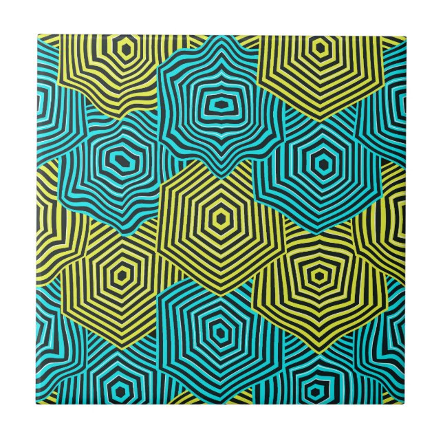 Jugendstil geometrisches Muster  Fliese (Vorderseite)