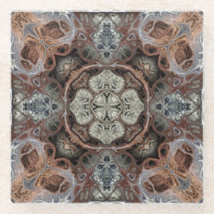 Jugendstil geometrisches Vintage-Muster Glasuntersetzer