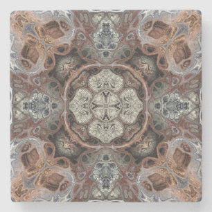Jugendstil geometrisches Vintage-Muster  Steinuntersetzer