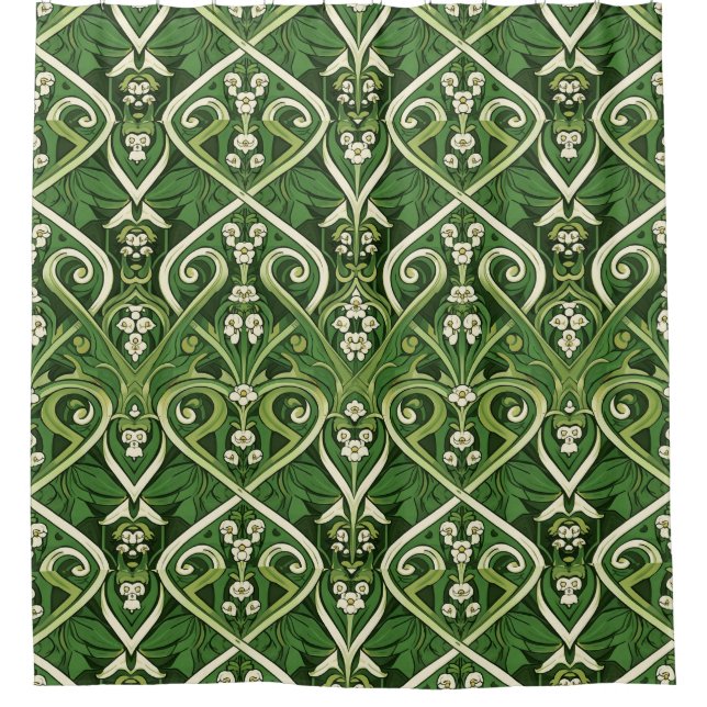 Jugendstil giftige Maiglöckchen Duschvorhang (Vorderseite)