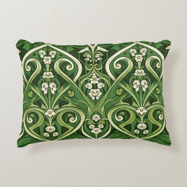 Jugendstil giftiges Maiglöckchen Dekokissen (Vorderseite)