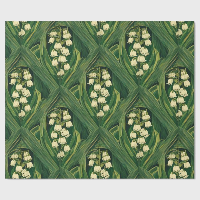 Jugendstil giftiges Maiglöckchen Geschenkpapier (Flach)