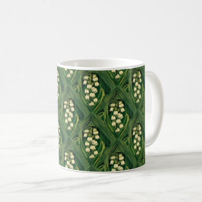 Jugendstil giftiges Maiglöckchen Kaffeetasse (VorderseiteRechts)
