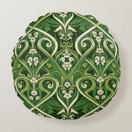 Jugendstil giftiges Maiglöckchen Rundes Kissen