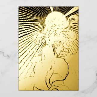 Jugendstil-Girl mit leuchtendem Star Quinceñera Folieneinladung