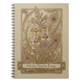 Jugendstil Gladiolus italicus Notizblock