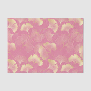 Jugendstil Gold Ginkgo Blatt Schimmerndes Muster Seidenpapier