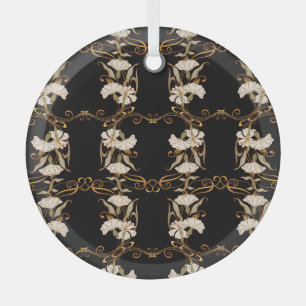Jugendstil: Gold-Schwarze Vintage. Ornament Aus Glas