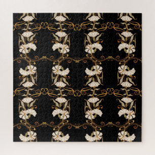 Jugendstil: Gold-Schwarze Vintage. Puzzle