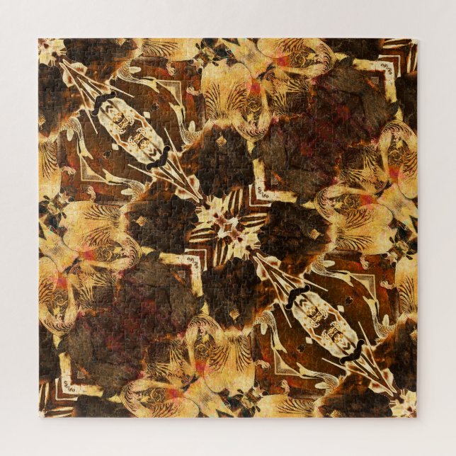 Jugendstil: Golden Brown Vintag Puzzle (Vertikal)