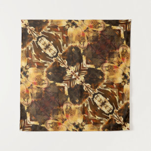 Jugendstil: Golden Brown Vintag Wandteppich
