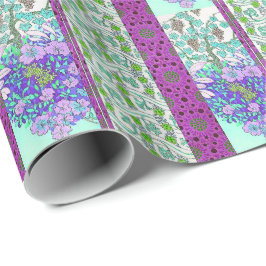 Jugendstil Grapevine florierend Vintag lila aquama Geschenkpapier