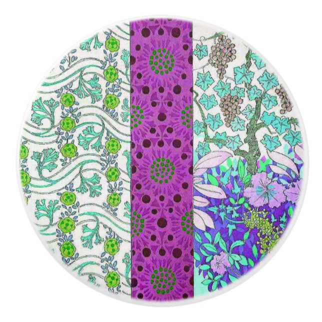 Jugendstil Grapevine Vintag Keramikknauf (Vorderseite)