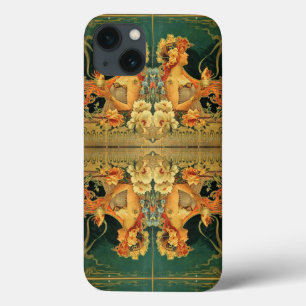 Jugendstil-heiße Schokoladenblütenwerbung Case-Mate iPhone Hülle